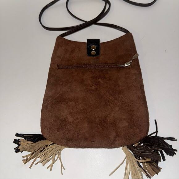 PACCO kangaroo leatherPatchwork Crossbody Bag with Tassels - Picture 5 of 6